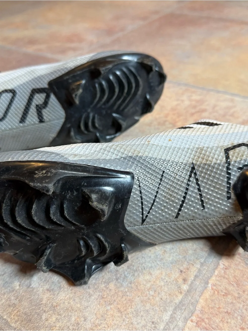 Nike White and Black Firm-Ground Soccer Cleats